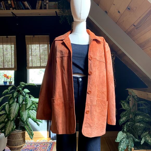 St. John's Bay Jackets & Blazers - Orange Suede Jacket 90s